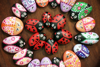 ladybug painted rocks