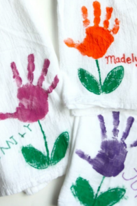 handprint tea towel craft