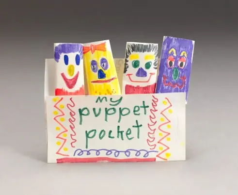 paper alien finger puppets
