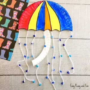 paper plate umbrella craft
